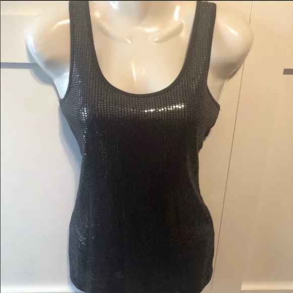 LIKE NEW Express Silver Sequin Party Tank in Small - Picture 3 of 5